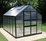 Halls Cotswold Blockley Black 8x10 Greenhouse - Polycarbonate Glazing