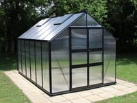 Halls Cotswold Blockley Black 8x12 Greenhouse - Polycarbonate Glazing