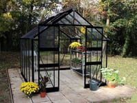 Halls Cotswold Blockley Black 8x14 Greenhouse - Toughened Glazing