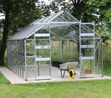 Halls Cotswold Bourton Silver 10x12 Greenhouse - Polycarbonate Glazing