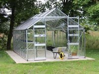 Halls Cotswold Bourton Silver 10x12 Greenhouse - Toughened Glazing