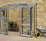Halls Cotswold Broadway Silver 4x8 Lean to Greenhouse - Polycarbonate Glazing