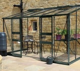 Halls Cotswold Broadway Green 6x12 Lean to Greenhouse - Polycarbonate Glazing