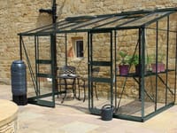 Halls Cotswold Broadway Green 6x12 Lean to Greenhouse - Polycarbonate Glazing