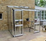 Halls Cotswold Broadway Silver 6x8 Lean to Greenhouse - Toughened Glazing