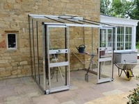 Halls Cotswold Broadway Silver 6x8 Lean to Greenhouse - Toughened Glazing