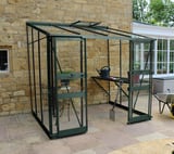 Halls Cotswold Broadway Green 6x8 Lean to Greenhouse - Polycarbonate Glazing