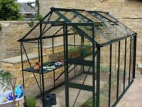 Halls Cotswold Burford Green 6x6 Greenhouse - Toughened Glazing
