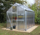 Halls Cotswold Burford Silver 8x6 Greenhouse - Polycarbonate Glazing