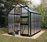 Halls Cotswold Burford Black 6x6 Greenhouse - Polycarbonate Glazing