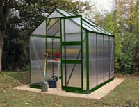 Halls Cotswold Burford Green 6x6 Greenhouse - Polycarbonate Glazing