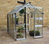 Halls Cotswold Burford Silver 6x10 Greenhouse - Toughened Glazing