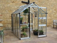 Halls Cotswold Burford Silver 6x10 Greenhouse - Toughened Glazing