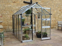 Halls Cotswold Burford Silver 6x10 Greenhouse - Toughened Glazing