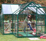 Eden Orangery Green Greenhouse - 3mm Toughened Glazing