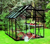 Eden Regent Black 8x6 Greenhouse - Horticultural Glazing