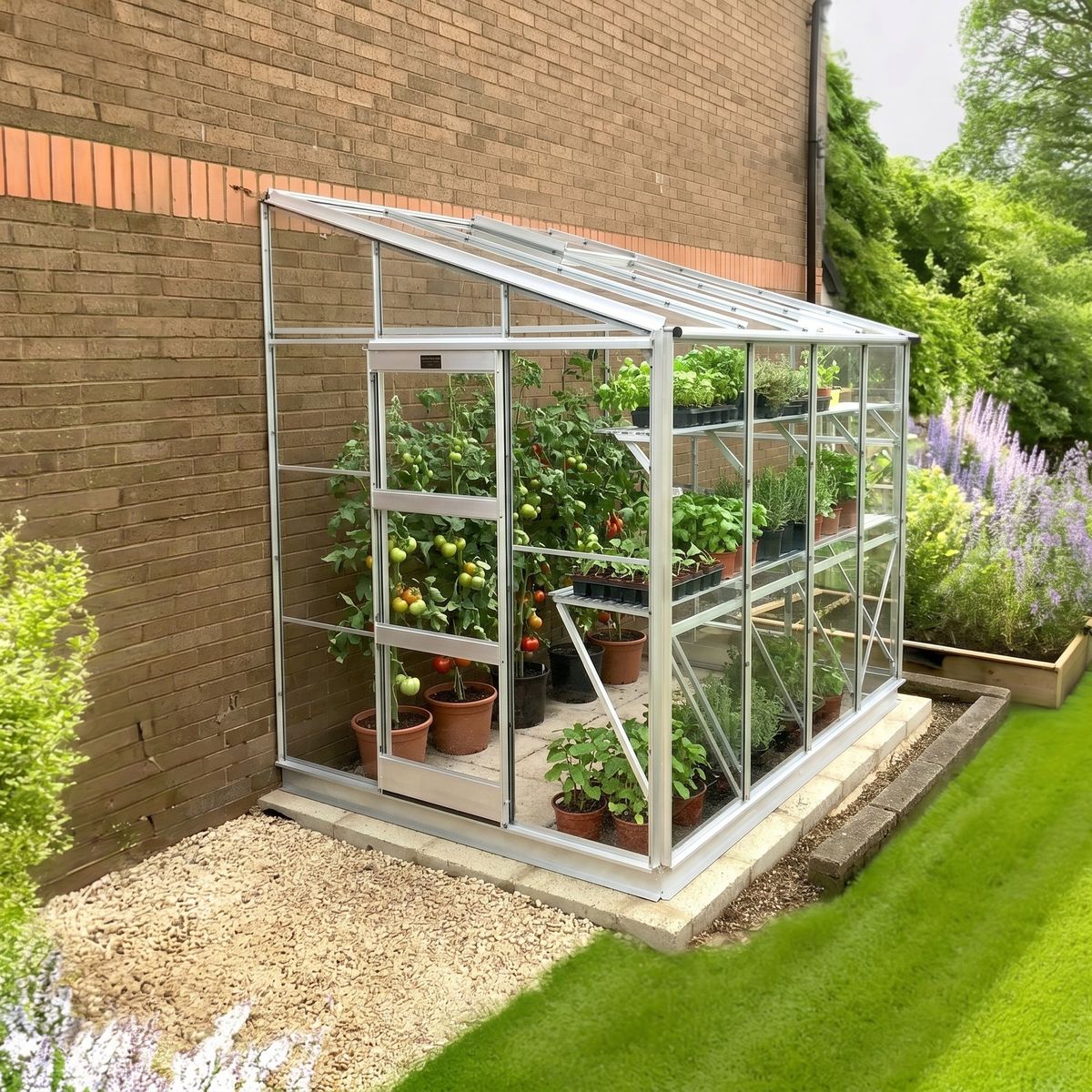Elite Kensington 6x8 Lean to Greenhouse - 3mm Toughened Glazing