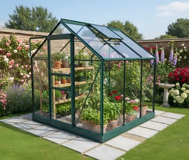 Vitavia 6x6 Green Venus 3800 Greenhouse - Horticultural Glass