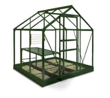 6x6 Green Halls Popular Greenhouse - Toughened Glass