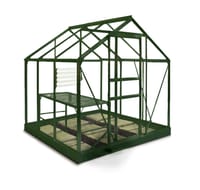 6x6 Green Halls Popular Greenhouse - Toughened Glass