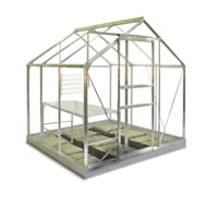 6x6 Halls Popular Greenhouse - Toughened Glass