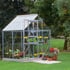 Halls Popular Silver 6x4 Greenhouse with Toughened Glass with Staging