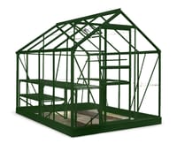 8x6 Green Halls Popular Greenhouse - Toughened Glass