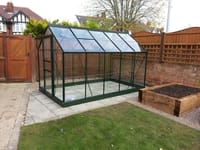 6x10 Green Halls Popular Greenhouse - Toughened Glass