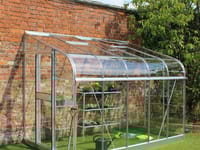 Halls Silverline Silver 6x10 Lean to Greenhouse - 3mm Toughened Glazing