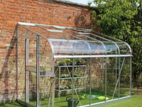 Halls Silverline Silver 6x10 Lean to Greenhouse - 3mm Toughened Glazing