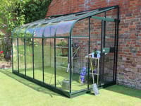 Halls Silverline Green 6x12 Lean to Greenhouse - 3mm Toughened Glazing