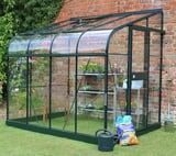 Halls Silverline Green 6x8 Lean to Greenhouse - 3mm Toughened Glazing