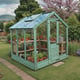 Lichfield 6x6 Wooden Greenhouse interior with potted herbs and tools