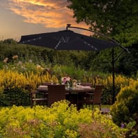 Lichfield Black 3m Cantilever Parasol with LEDs