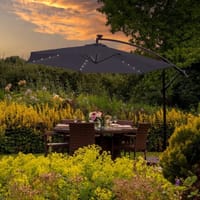 Lichfield Grey 3m Cantilever Parasol with LEDs