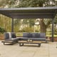 Nexus Grey Aluminium Pergola - Louvred Garden Hero with Corner Sofa