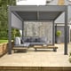 Nexus Grey Aluminium Pergola - Front Screen Down by Period House