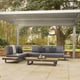 Nexus Beige Aluminium Pergola - Louvred Garden Hero with Sofa