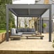 Nexus Grey Louvred Pergola - Period House Patio Front View