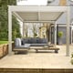 Nexus Beige Louvred Pergola - Period House Patio Front View