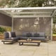 Nexus Beige Louvred Pergola - Rear and Side Screens Down