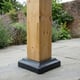 Ottawa Pergola - Cedar Post Base with Black Plinth Detail