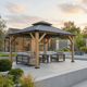 Ottawa Pergola - Sunset Poolside Patio Lifestyle