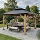 Ottawa Cedar Gazebo with Aylsham Corner Sofa Dining Set