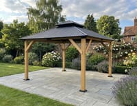 Norfolk Collection Ottawa 3m x 3.65m Cedar Wood Gazebo with Double Roof