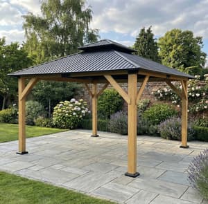 Norfolk Collection Ottawa 3m x 3m Cedar Wood Gazebo with Double Roof