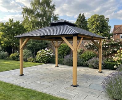 Norfolk Collection Ottawa 3m x 3m Cedar Wood Gazebo with Double Roof