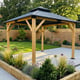 Ottawa Wooden Gazebo - Modern Garden with Raised Beds