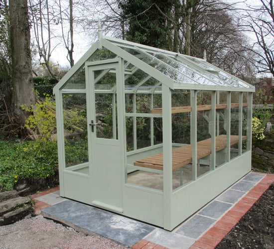 Swallow Kingfisher 6x8 Summer Green Wooden Greenhouse