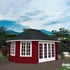 Palmako Hanna 4.2m x 5.7m Octagonal Log Cabin with Red Painted Finish
